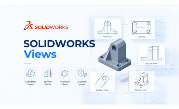 SOLIDWORKS Views: A Complete Guide to Standard, Section, Auxiliary & Custom Views
